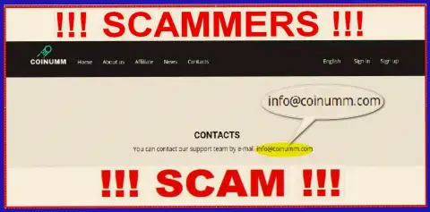 Coinumm Com crooks email address