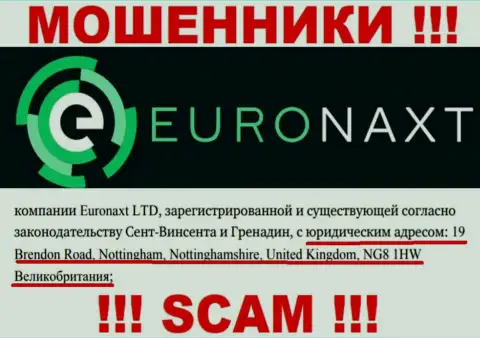 Официальный адрес организации EuroNax у нее на онлайн-сервисе липовый - это СТОПРОЦЕНТНО МАХИНАТОРЫ !!!