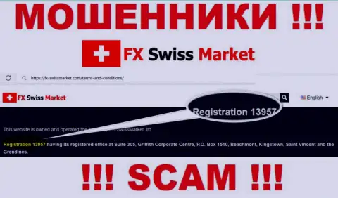 Как указано на официальном сайте шулеров FX-SwissMarket Com: 13957 - это их номер регистрации