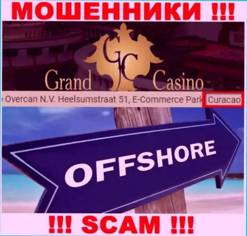 С организацией Grand-Casino Com связываться ОПАСНО - скрываются в офшорной зоне на территории - Кюрасао