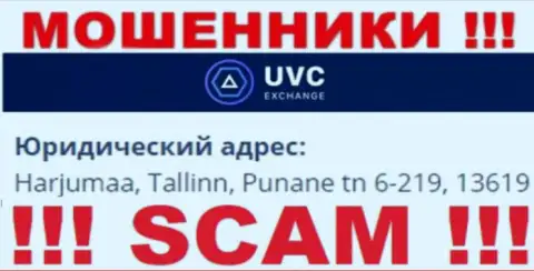 UVC Exchange - это преступно действующая компания, которая отсиживается в офшоре по адресу Harjumaa, Tallinn, Punane tn 6-219, 13619