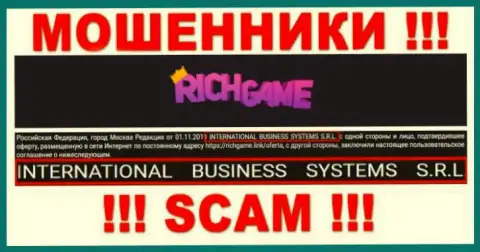 Контора, владеющая мошенниками RichGame - это NTERNATIONAL BUSINESS SYSTEMS S.R.L.
