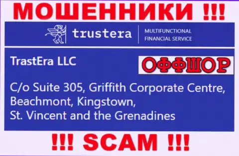 Suite 305, Griffith Corporate Centre, Beachmont, Kingstown, St. Vincent and the Grenadines - оффшорный юридический адрес жуликов Trustera Global, расположенный у них на веб-портале, БУДЬТЕ КРАЙНЕ ОСТОРОЖНЫ !!!