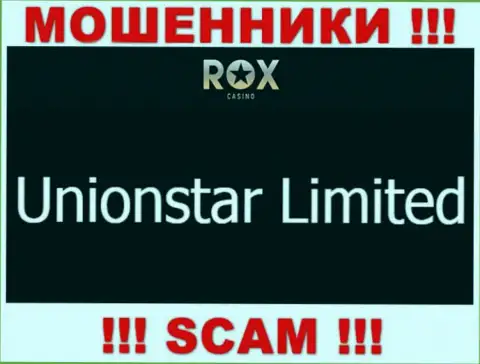Вот кто управляет организацией RoxCasino это Unionstar Limited