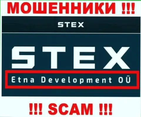 На информационном сервисе Stex Com сказано, что Etna Development OÜ это их юридическое лицо, но это не обозначает, что они надежные