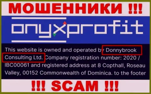 Юридическое лицо организации OnyxProfit Pro - это Donnybrook Consulting Ltd, информация взята с официального web-сервиса