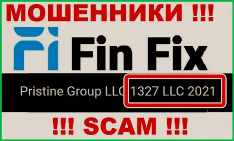 Регистрационный номер очередной преступно действующей компании FinFix World - 1327 LLC 2021