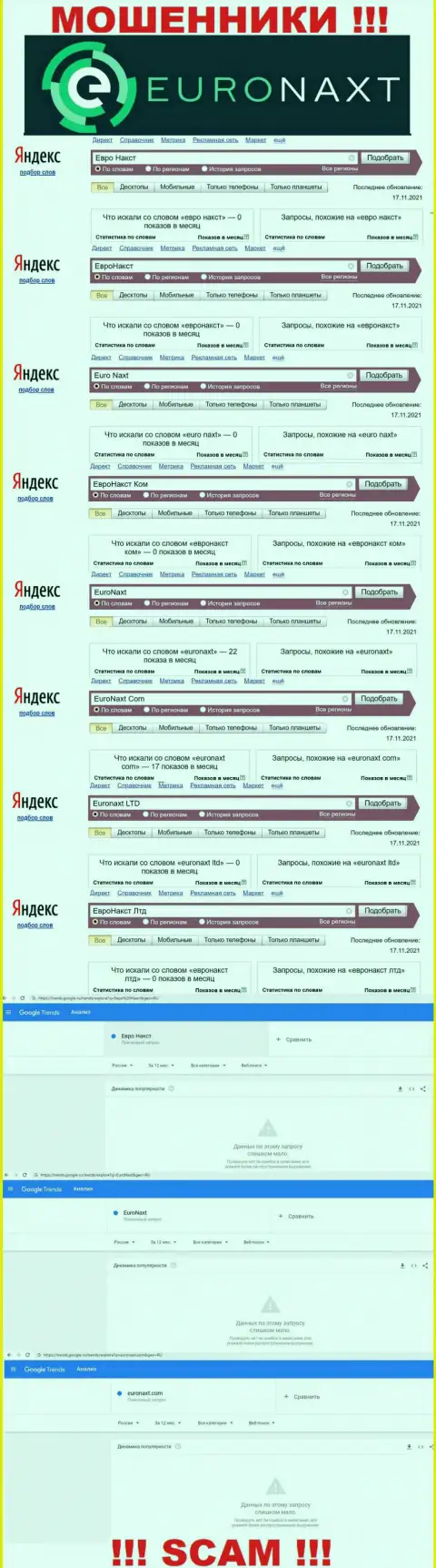 Онлайн запросы по internet-мошенникам EuroNax