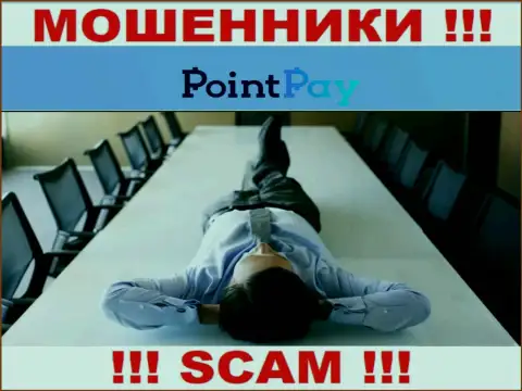 На веб-сервисе мошенников Point Pay нет ни намека о регулирующем органе указанной компании !!!