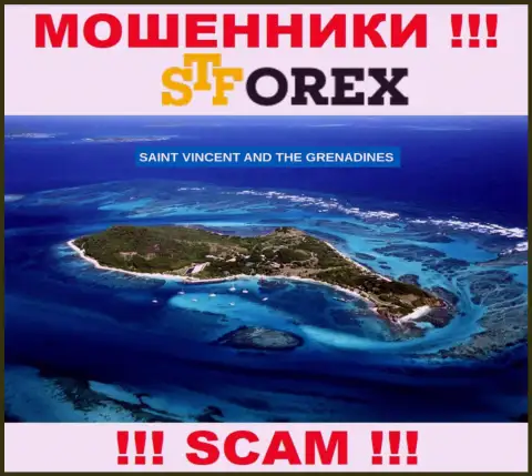 STForex Com - это internet мошенники, имеют офшорную регистрацию на территории Сент-Винсент и Гренадины