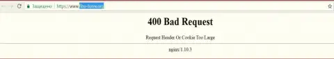 Официальный портал forex компании Фибо Груп Лтд некоторое количество суток вне доступа и выдает - 400 Bad Request (ошибочный запрос)