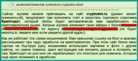 CryptoDOT Biz - это обманный дилер, сотрудничество с ним приведет к потере средств (объективный отзыв)
